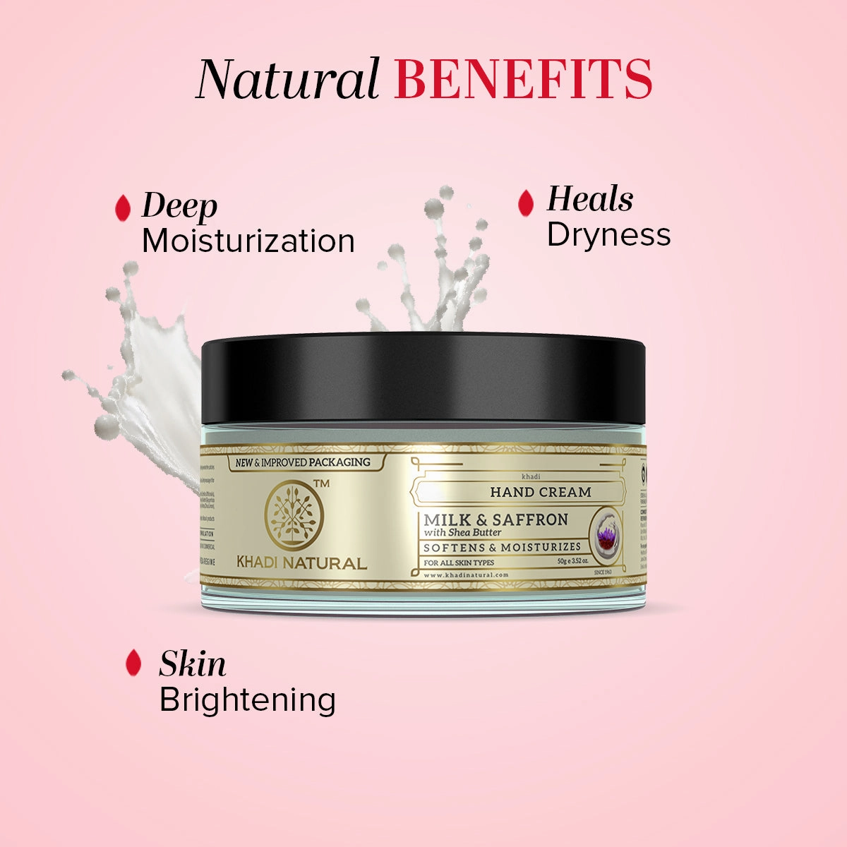 KHADI NATURAL Milk & Saffron Hand Cream - 50 g