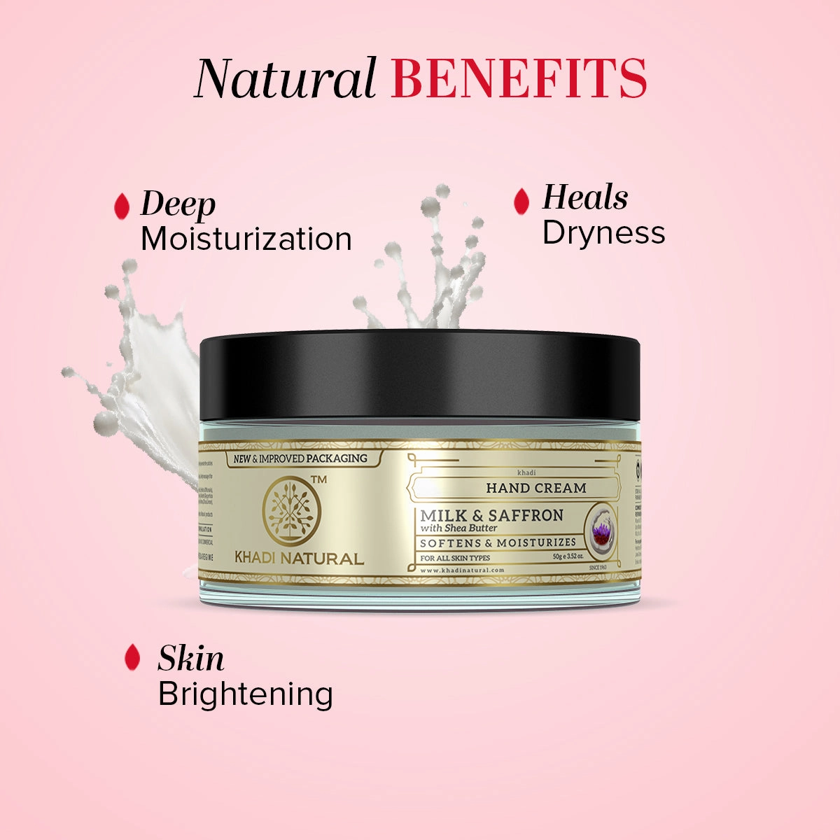 KHADI NATURAL Milk & Saffron Hand Cream - 50 g