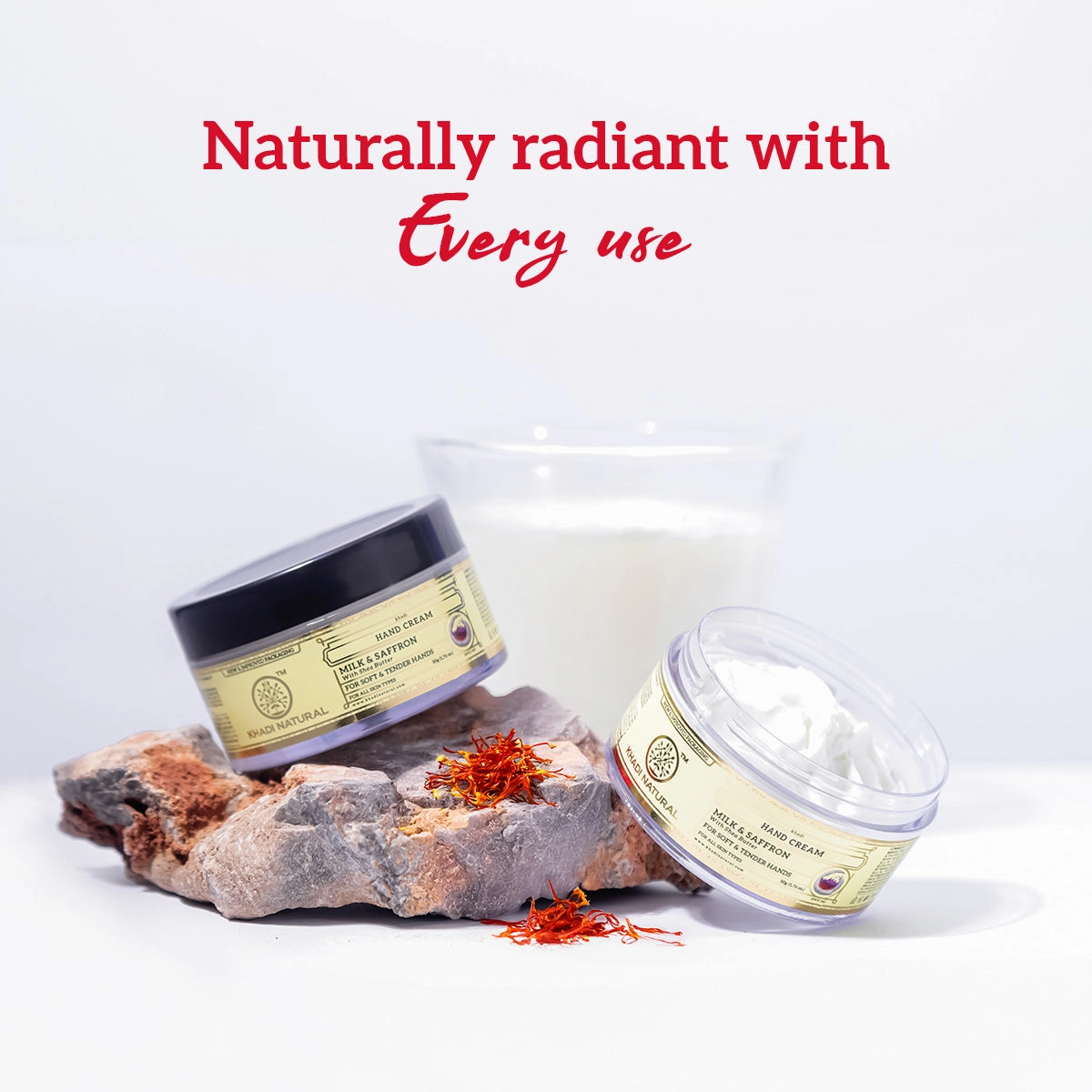 KHADI NATURAL Milk & Saffron Hand Cream - 50 g