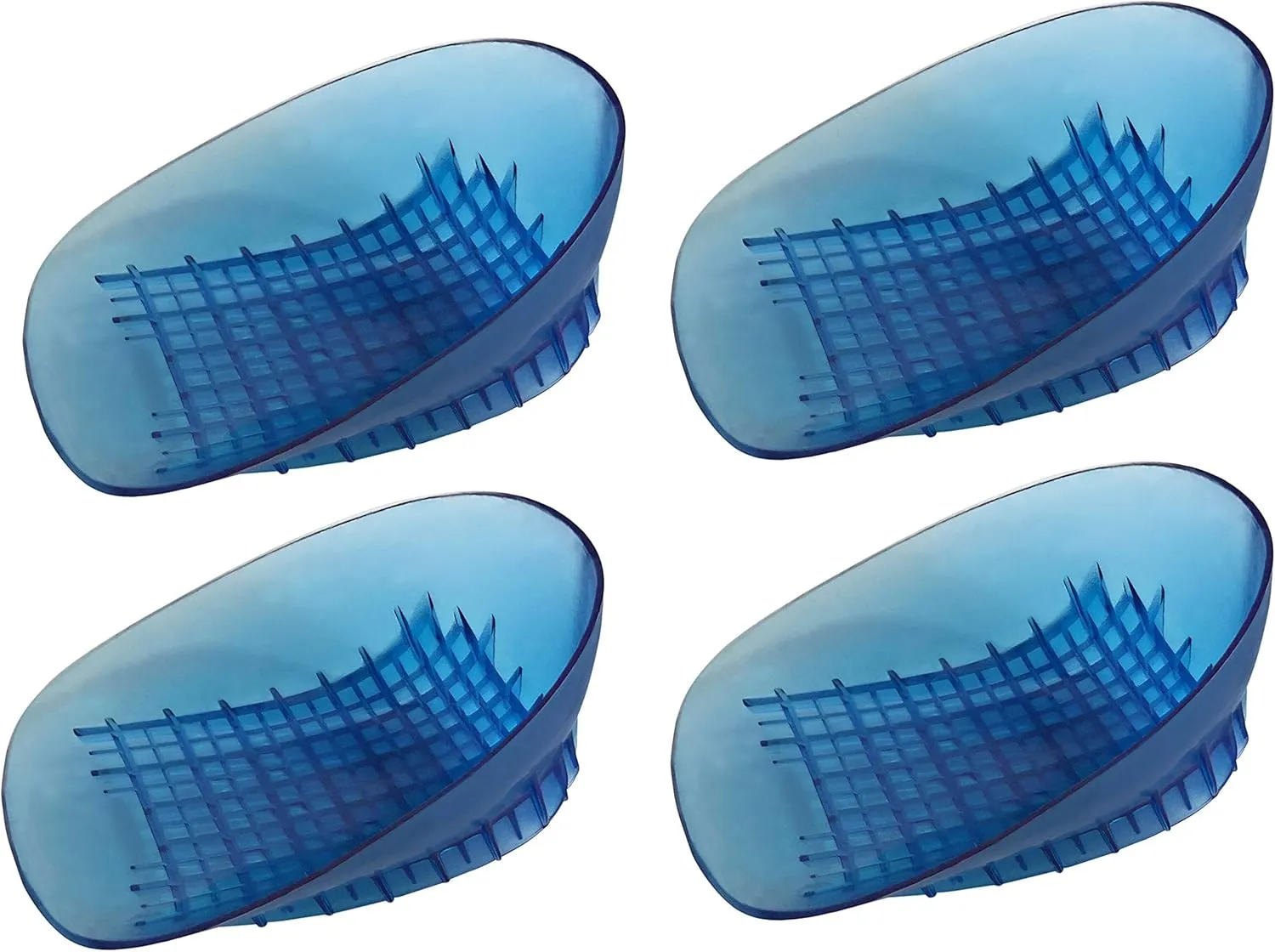 KidSole Full Coverage Shock Absorbing Heel Cups for Kid's with Sensitive Heels, Heel Spurs, Plantar Fasciitis Deep Heel with Raised Sides. (Kids Size 2-7) (Blue)