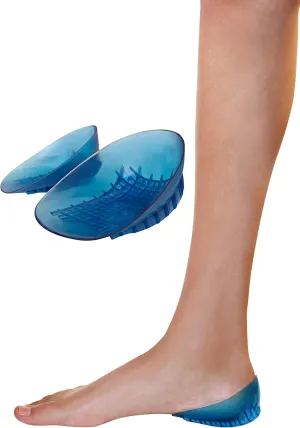 KidSole Full Coverage Shock Absorbing Heel Cups for Kid's with Sensitive Heels, Heel Spurs, Plantar Fasciitis Deep Heel with Raised Sides. (Kids Size 2-7) (Blue)