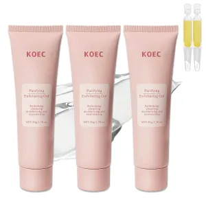 KOEC Purifying Exfoliating Gel, Face and Body Exfoliating Scrub Gel, Deep Cleansing Moisturizing Facial for All Skin Types (3 Pcs)