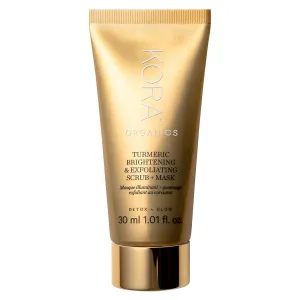 KORA Organics Turmeric Brightening & Exfoliating Mask, Multi-Use Facial Scrub, Polish & Illuminate, Certified Organic Exfoliating Face Mask, Cruelty Free, 1.01 fl oz