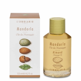 L'Erbolario Almond Massage Oil – Emollient and Softening Body Oil with Cold-Pressed Almond – Skin Nourishment for Delicate and Sensitive Skin - 4.2 oz