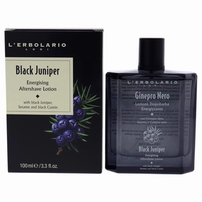 L'Erbolario Energizing After Shave Lotion - Hydrating Aftershave for Men for Soothed Face and Neck - Woody Post Shave Cream - Black Juniper - 3.3 oz