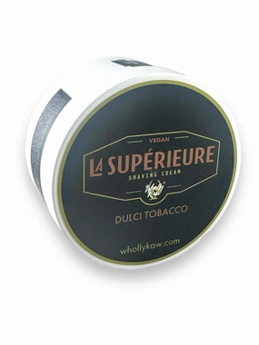 La Supérieure Shave Cream Dulci Tobacco - Vegan, Beta Carotene, Antioxidants. Not tested on animals, No Animal Ingredients. Scent notes: Tobacco, Nutmeg, Vanilla, Cedarwood