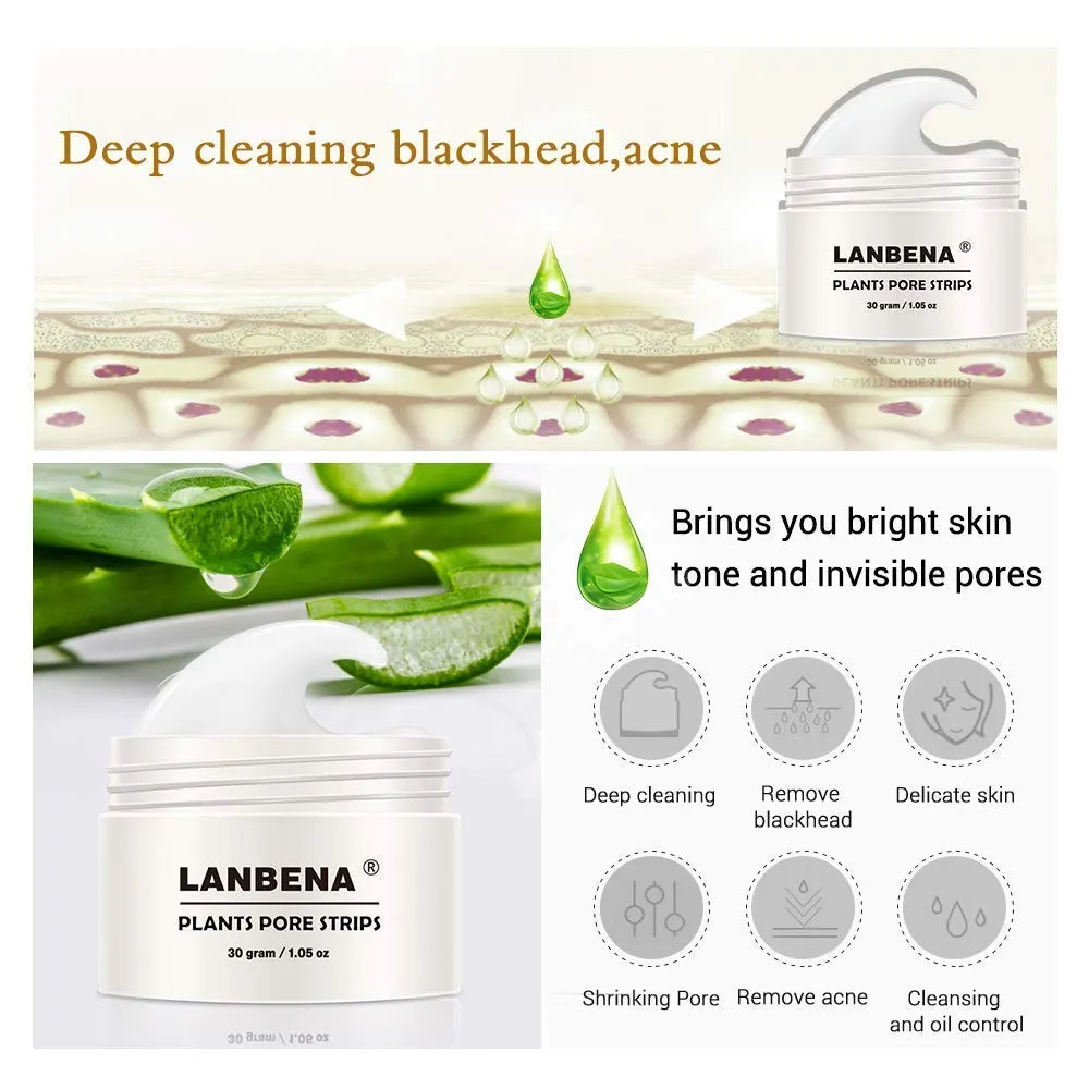 LANBENA 2.0 Blackhead Remover, Nose Plants Pore Strips Deep Cleansing Peel off Mask with Salicylic Acid, Amazonian White Clay, 60Pcs Nose Strips Black Heads Remover from Face