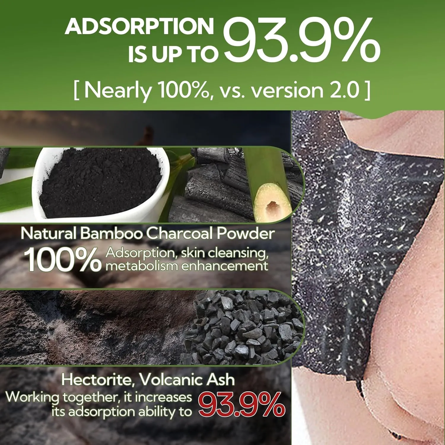 LANBENA 3.0 Bamboo Charcoal Blackhead Remover Mask, 50g/1.76 oz, 120  pcs Nose Pore Strips, Peel off Face Mask Whiteheads Cleanser Strawberry Nose Purifying, with Amazonian White Clay