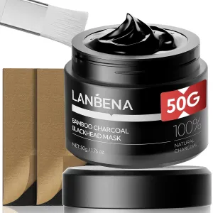 LANBENA 3.0 Bamboo Charcoal Blackhead Remover Mask, 50g/1.76 oz, 120  pcs Nose Pore Strips, Peel off Face Mask Whiteheads Cleanser Strawberry Nose Purifying, with Amazonian White Clay