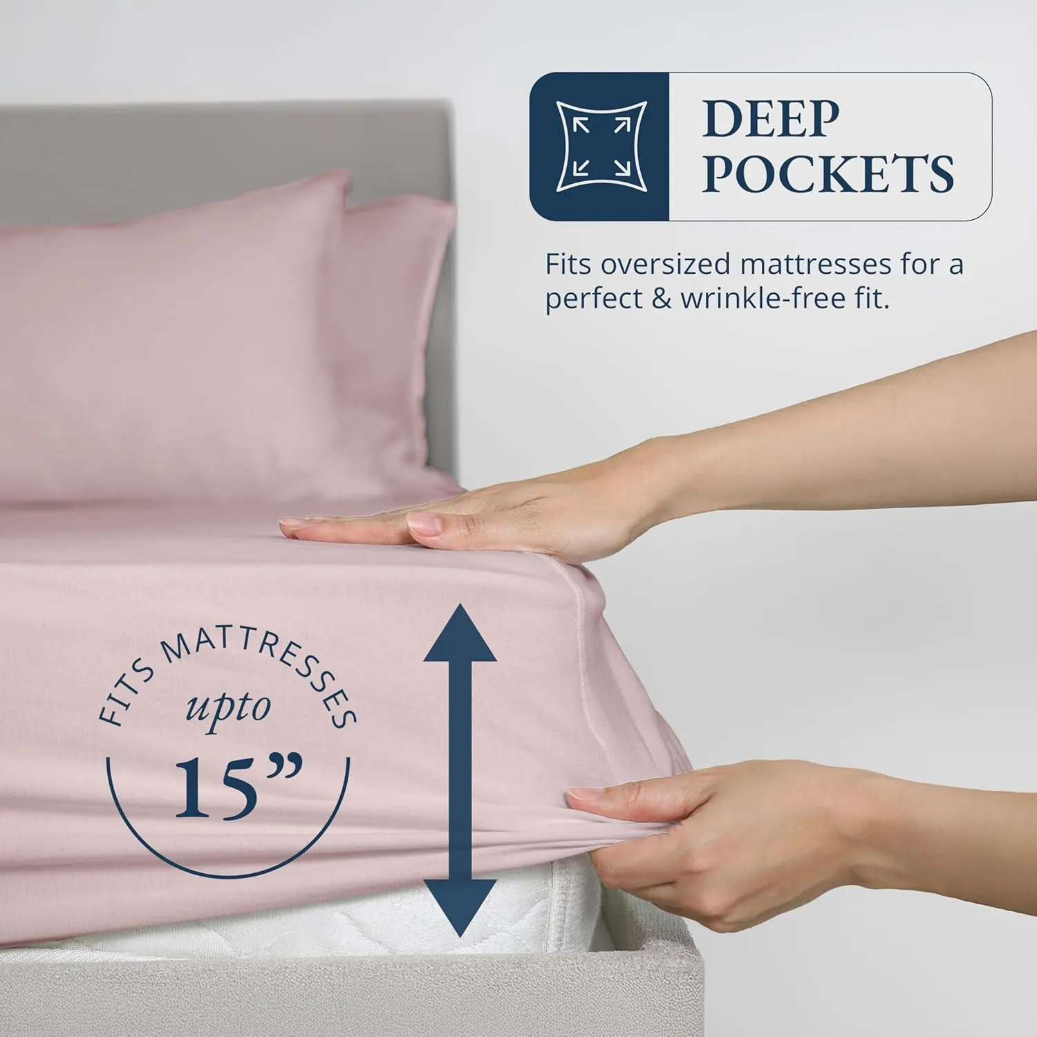 LANE LINEN 100% Organic Cotton Twin Fitted Sheets, 2-Piece Set (1 Fitted Sheet, 1 Pillowcase), Percale Weave, Cotton Sheet, Soft, Breathable, Fits Mattress Upto 15' Deep - Sepia Rose (No Flat Sheet)