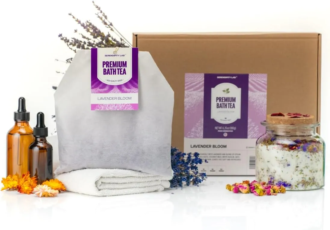 Lavender Bath Tea Soak • Epsom Salt Foot Soak Oversized 6.35oz Herbal Sachet - Relaxing Bath Salt with Chamomile, Oatmeal & Coconut Milk Relaxation Handmade Gift • Spa