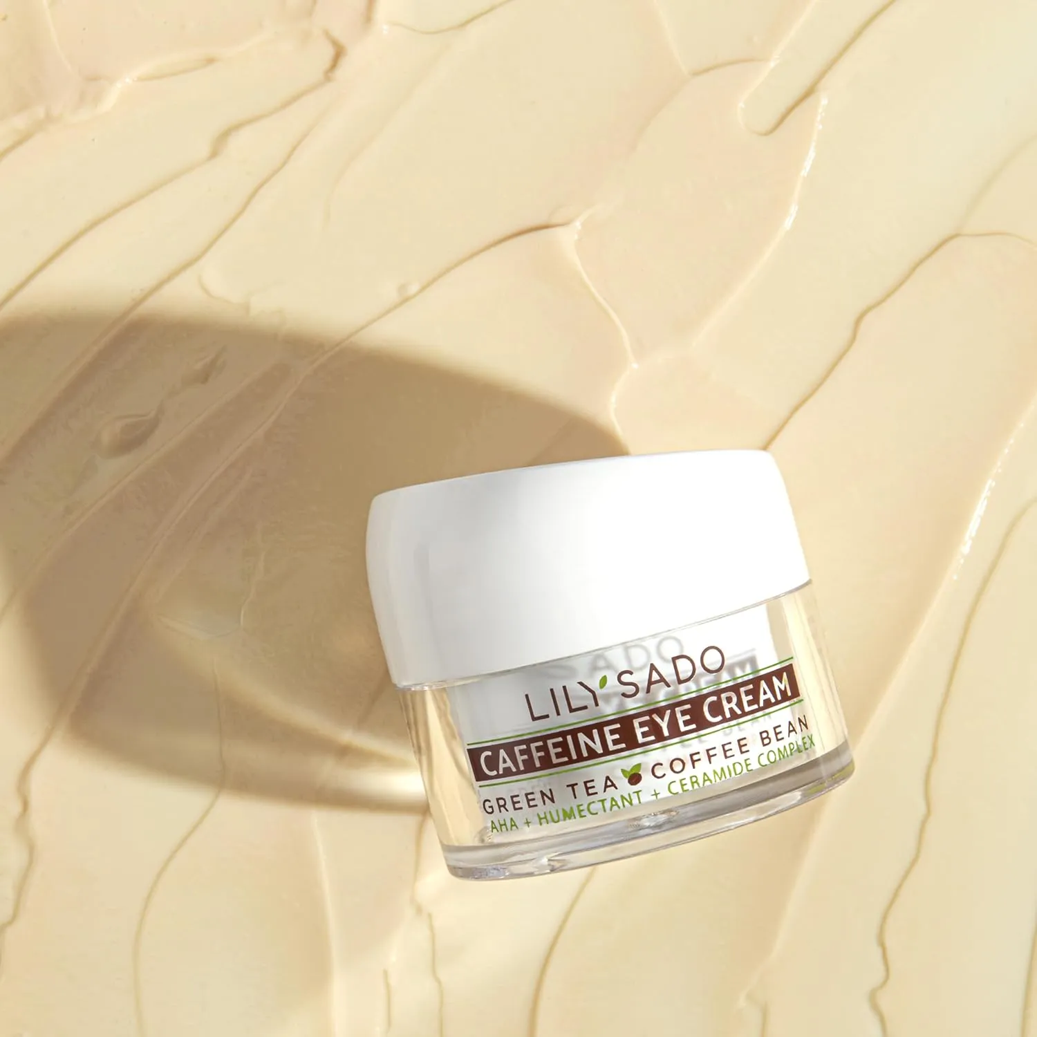 LILY SADO TEA C™ Coffee & Matcha Caffeine EYE CREAM - Anti-aging Vegan Natural Eye Repair Moisturizer Lotion w Arabica Coffee Beans   Green Tea - Prevents Undereye Wrinkles, Puffiness, Dark Circles