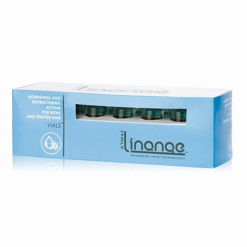 Linange Mineral Nourishing and Restructuring Hair Lotion (12 pack of 7ml vials); Strengthening, Hydrating Hair Care Product; Hair Mask w/Proteins for Men and Women –Stressed, Dry, Sensitive Hair