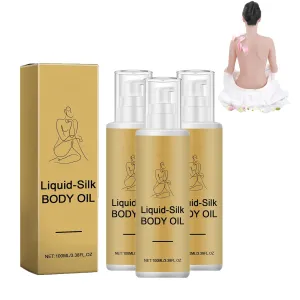 Liquid Silky Body Serum Oil, Smooth Skin Beauty Liquid Body Silk Oil, Firming Hydrating Body Oil, Reduce Fine Lines, Smooth Skin (3 PCS)