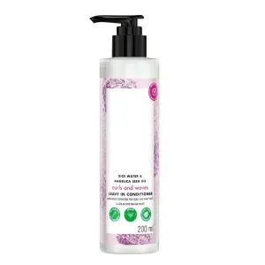 Lo.ve -Be.auty AND Pl'anet' Rice Water & Angelica Seed Oil Silicone-Free Curl & Waves Leave-In|| No Parabens|| No Dyes|| Angelica Essential Oil|| Floral, 200Ml, 1 Count