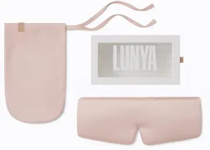Lunya Weighted Silk Sleeping Mask with Pouch and Box – Washable Eye Cover – Gentle Pressure for Relaxation – Delicate Pink – Large
