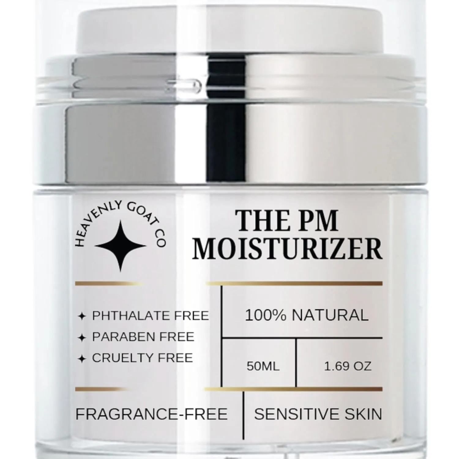 LuxeJoie Heavenly Goat | The PM Moisturizer 1.69 oz Goat Milk Night Cream, Microbiome Skincare, Prebiotic, Probiotic, Ceramides