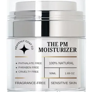 LuxeJoie Heavenly Goat | The PM Moisturizer 1.69 oz Goat Milk Night Cream, Microbiome Skincare, Prebiotic, Probiotic, Ceramides