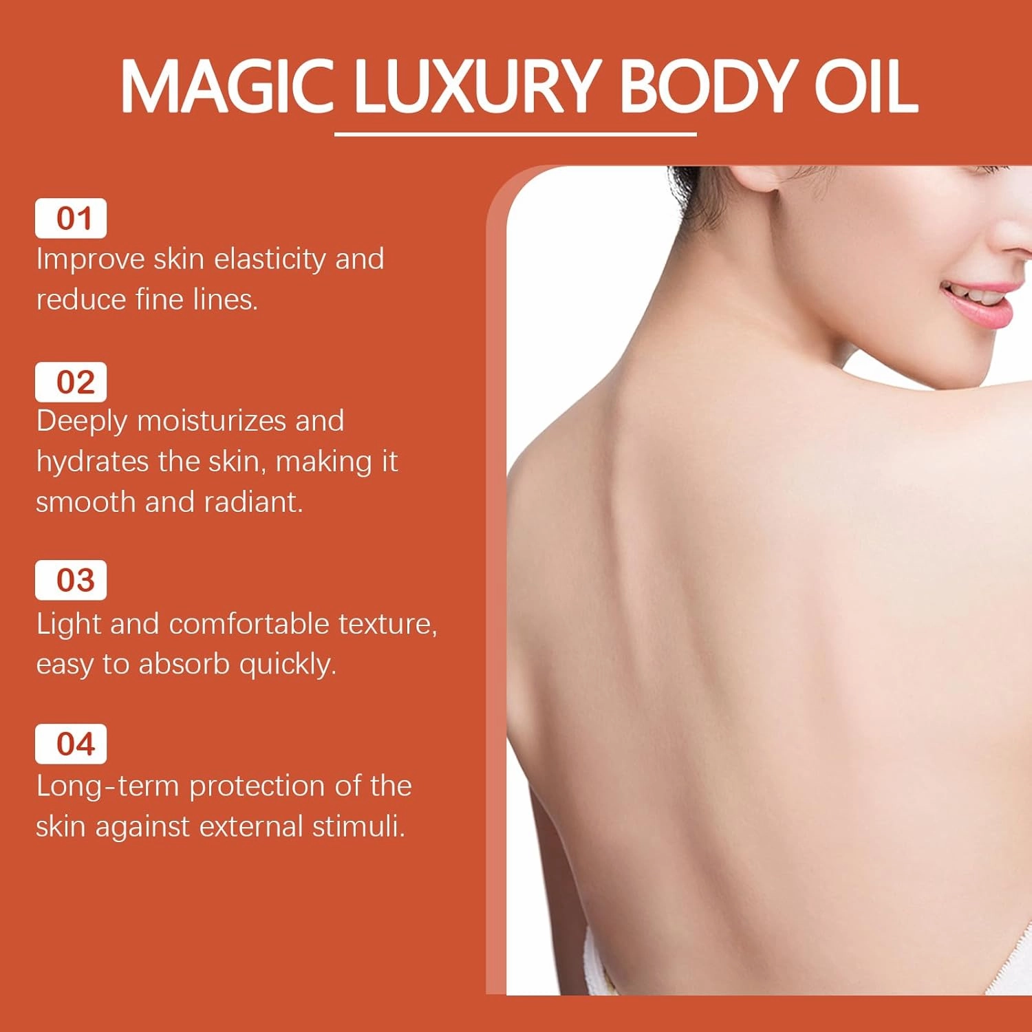 Magic Body Oil, Suitable for Full Body, Hydrating and Nourishing, Reduces Fine Lines, Enhances Elasticity, Quick Absorption (1)