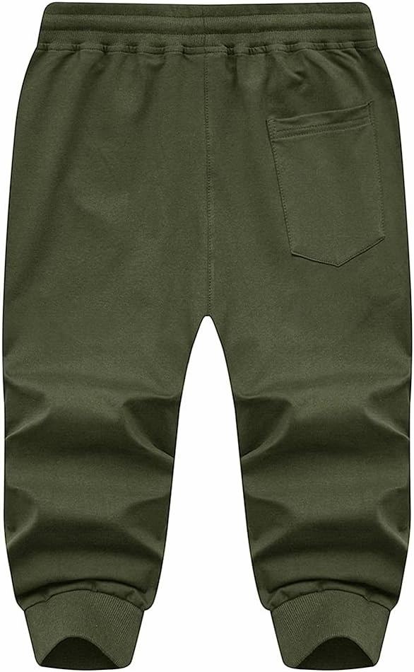 MAGNIVIT Men's 3/4 Jogger Capri Pants Workout Gym Below Knee Shorts Zipper Pockets Jogger Sweatpant Capris for Men