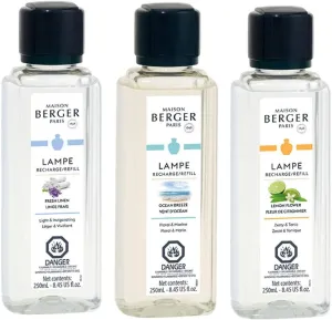 MAISON BERGER Lampe Berger Fragrance Trio Refill for Home Fragrance Oil Diffuser - Air Freshener - 3 x 8.45 Fluid Ounces - 3x250 milliliters (Trio Fresh)