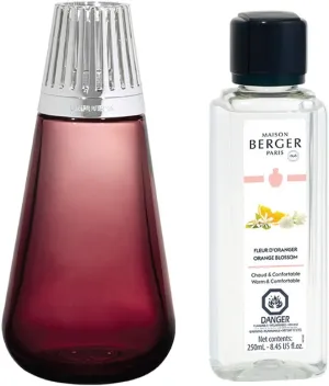 MAISON BERGER - Lampe Berger Model Amphora - Strawberry - Design by Armand Delsol - Home Fragrance Lamp Diffuser - 6.1x3x3 in. - Includes Fragrance Orange Blossom - 8.45 Fluid Onces - 250 milliliters