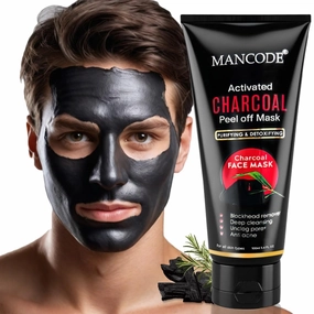 Man'co;de Activated Charcoal Peel Off Mask For Men, Charcoal Peel Off Mask For Women, Face Mask For Men, Charcoal Face Mask, Active Cooling Effect, Deep Skin Purifying Cleansing (100 ml)