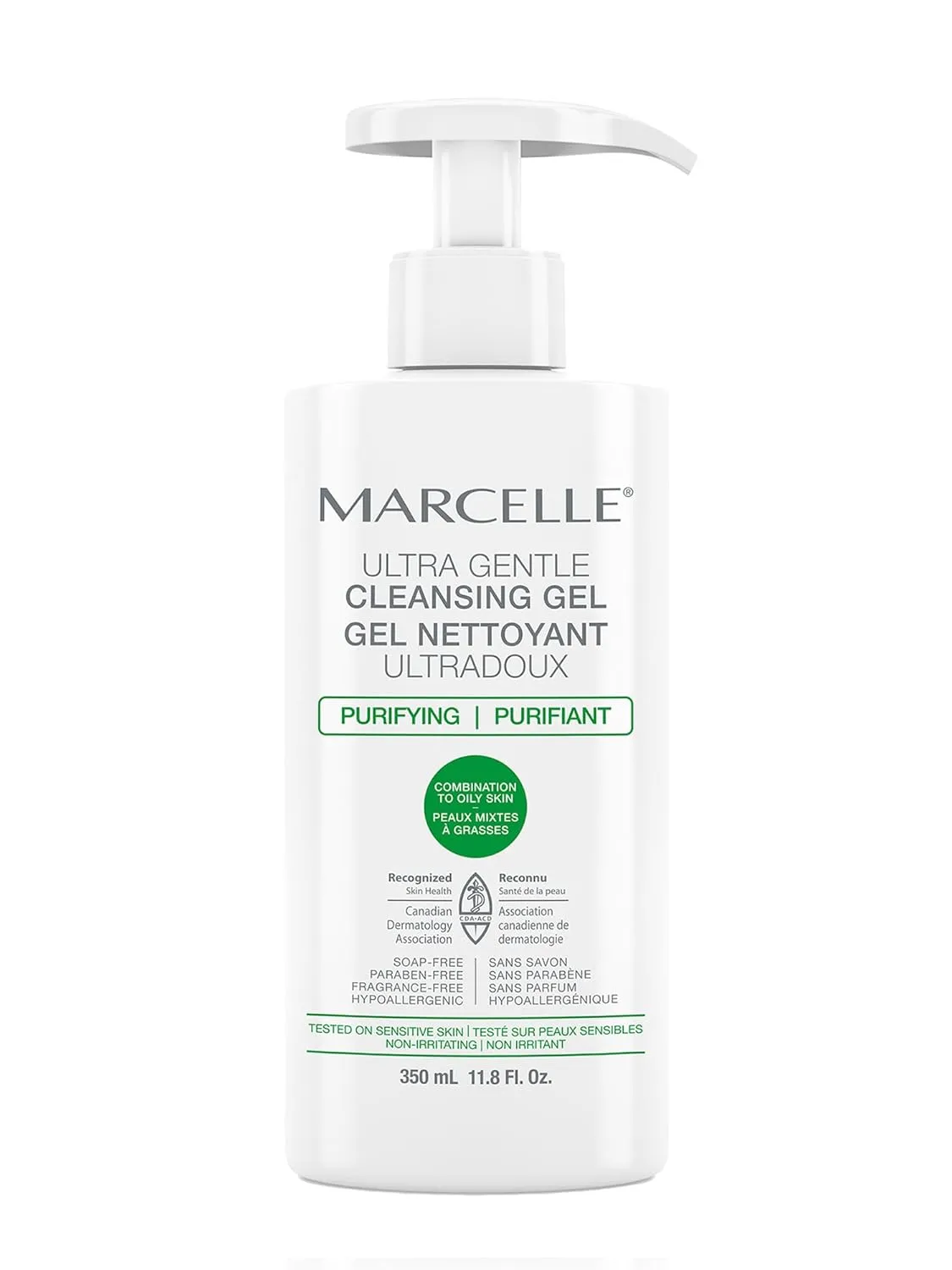 Marcelle Ultra Gentle Cleansing Gel, Purifying, Combination to Oily Skin, Hypoallergenic & Fragrance-Free, 350 mL