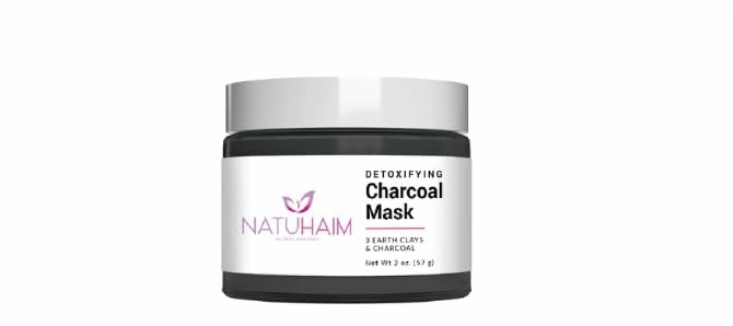 Mascarilla de limpieza profunda Natuhaim - Detoxifying Charcoal Face Mask with Earth Clays, 2.3 oz