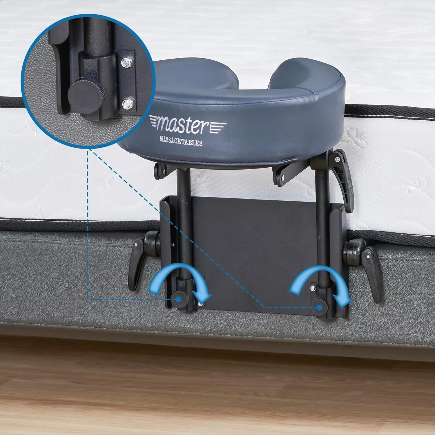 Master Massage Home Massage Headrest Kit Professional for Bed, Adjustable Headrest & Pu Face Cushion for Private Masseuse, Face Down Pillow Mattress Top Massage Kit Family Use
