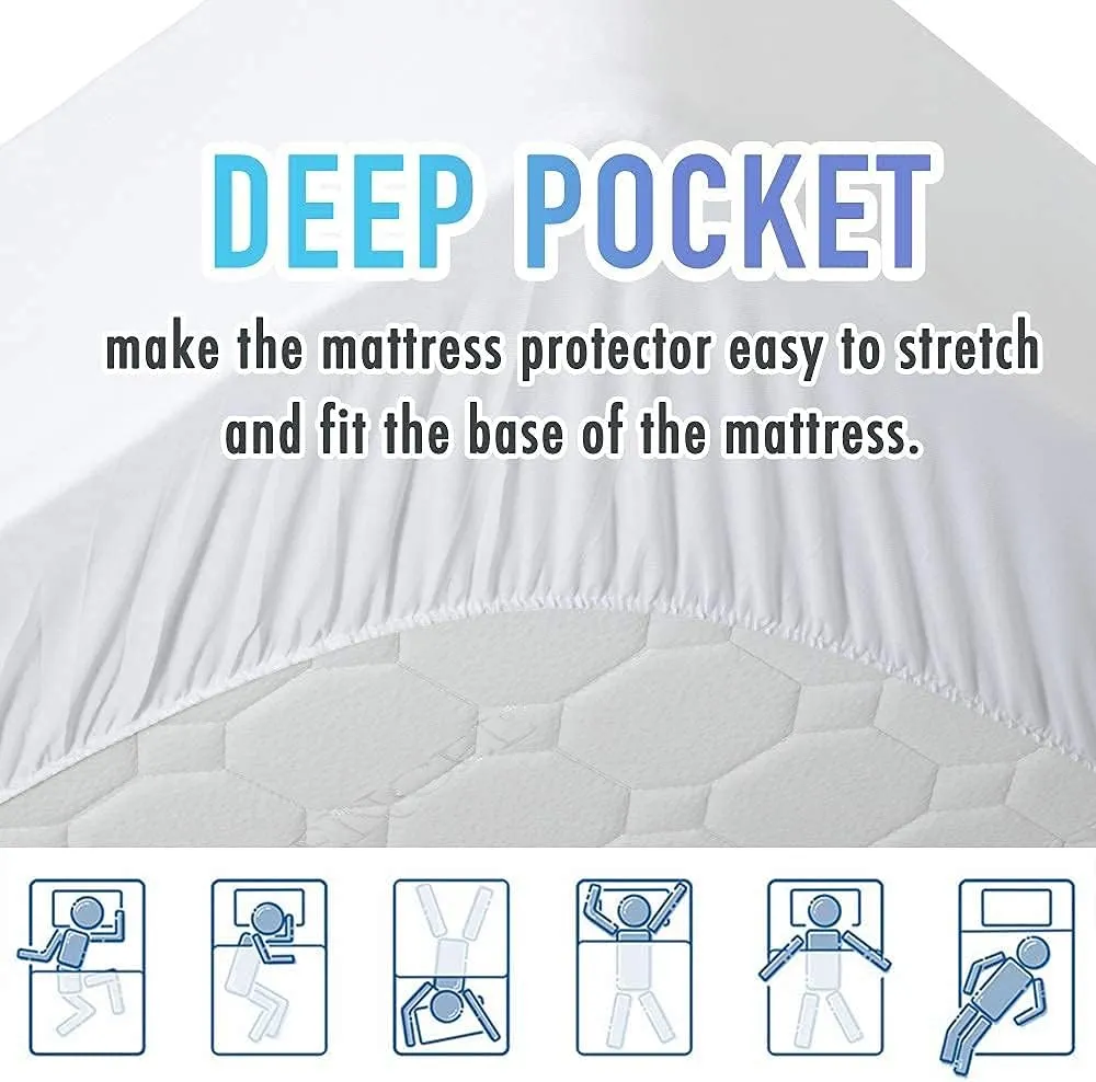 MATBEBY Queen Size Mattress Pad - Cooling Breathable Mattress Topper, Quilted Fitted Mattress Protector, Pillow Top Mattress Cover with 8-21" Deep Pocket, Soft, Machine Washable, White, 60x80 Inches