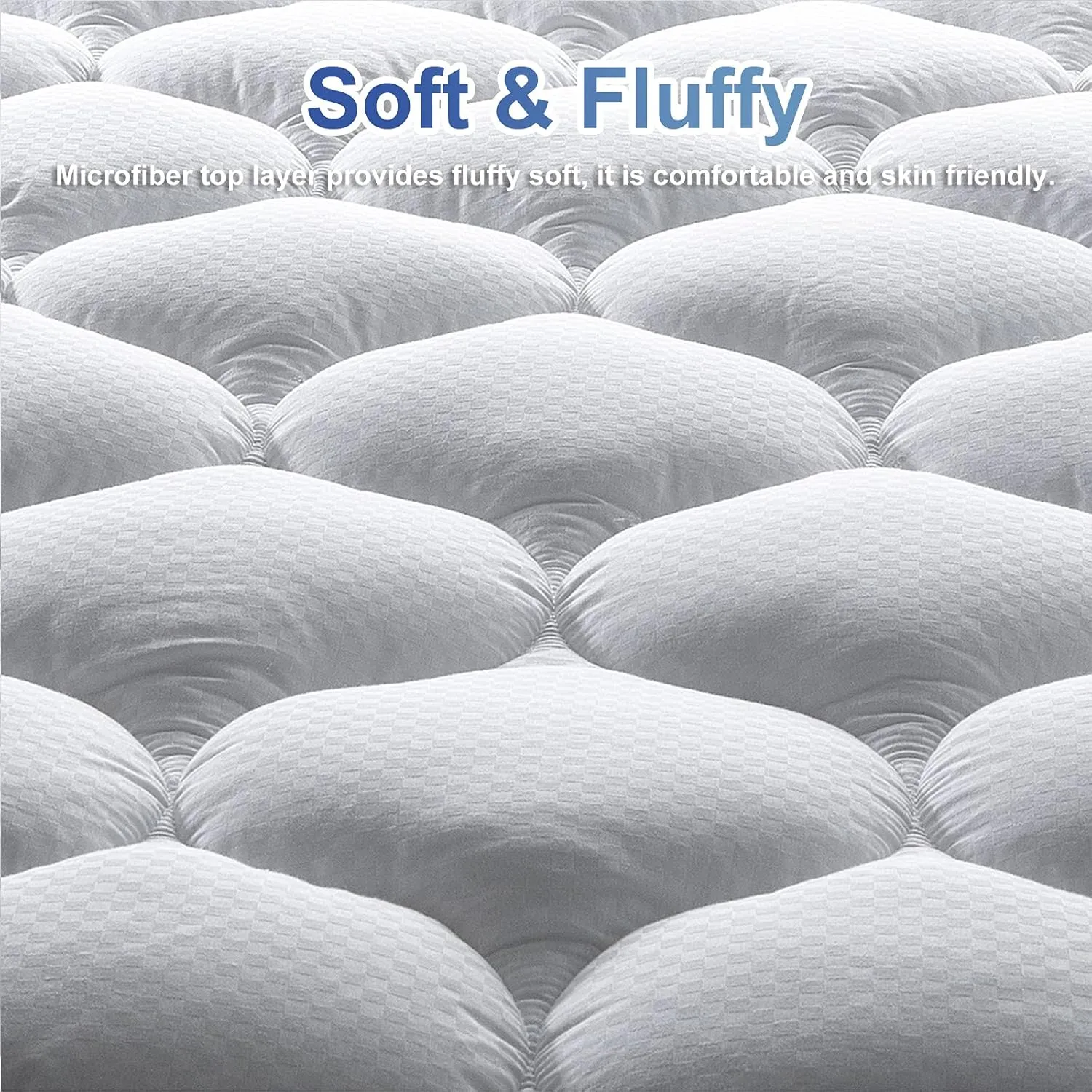 MATBEBY Queen Size Mattress Pad - Cooling Breathable Mattress Topper, Quilted Fitted Mattress Protector, Pillow Top Mattress Cover with 8-21" Deep Pocket, Soft, Machine Washable, White, 60x80 Inches