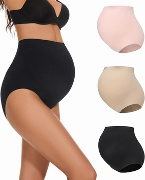 Maternity Underwear Over Bump, Seamless Maternity Support Panties, Plus Size, Multi Pack