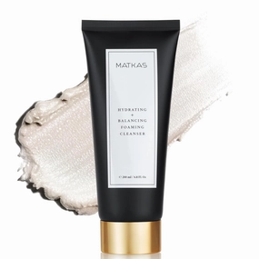 MATKAS Korean Facial Cleanser with Cocoa Seed Extract 6 Fl. Oz. - Hydrating Foaming Gel - 6 Ceramides, 6 Types of Hyaluronic Acid, Gentle Deep Cleansing Korean Face Wash, Moisturizing Face Cleanser