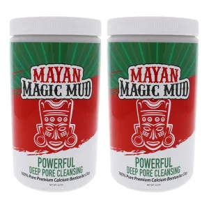 Mayan Magic Mud Powerful Deep Pore Cleansing Calcium Bentonite Clay - 4 lbs (2 Pc) - Bulk Natural Face Mask Peel for Men and Women - USA Made Full Facial Skin Care - Spa Skin Cleanser Beauty Products