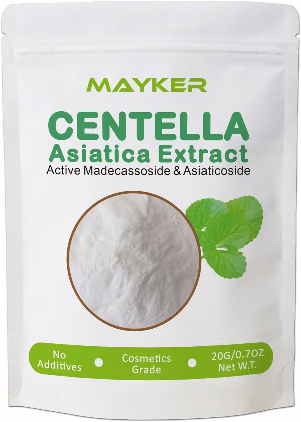 MAYKER Pure Centella Asiatica Extract Powder with Active Madecassoside and Asiaticoside B, Ideal for Enhancing DIY Skincare Formulations,Versatile Ingredient for Homemade Centella Asiatica Serums