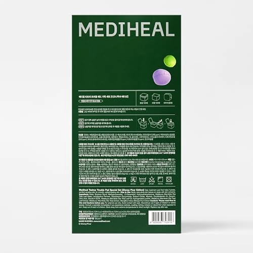 MEDIHEAL Madecassoside Toner Pads [Disney Pixar Edition]-Centella Asiatica to Improve Uneven Skin Tone - Vegan Face Gauze Pads, Full size 100 Pads   Refill 100 Pads (Teatree, 200 pads)