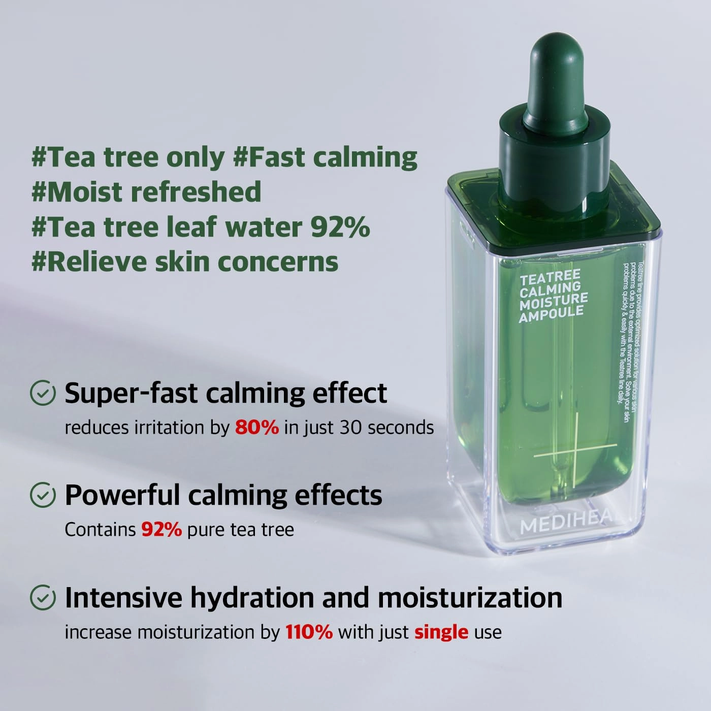 Mediheal Teatree Calming Moisture Ampoule & Toner - Quick Calming and deep Hydrating with Pure Tea Tree