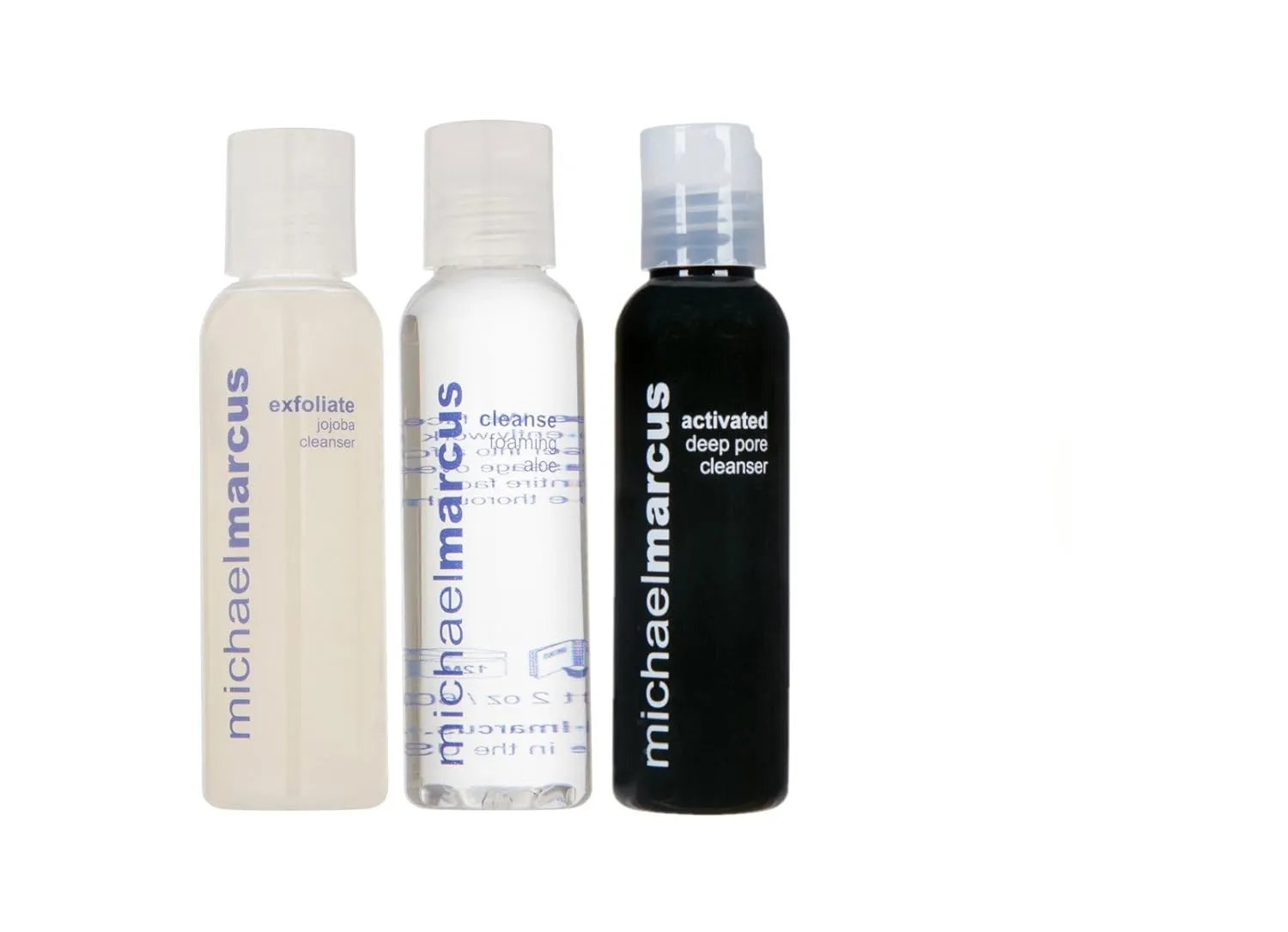 Michael Marcus 3 in-1 Try Me Cleansing Set with Jojoba Cleanser, Cleanse Foaming Aloe & Deep Pore Cleanser – Gentle Skin Purifying Facial Cleansers Gift for Men & Women of All Skin Type – 2 Fl oz Each