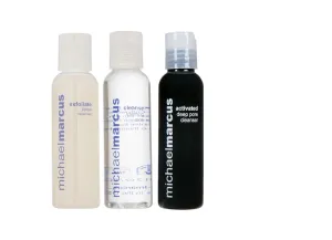 Michael Marcus 3 in-1 Try Me Cleansing Set with Jojoba Cleanser, Cleanse Foaming Aloe & Deep Pore Cleanser – Gentle Skin Purifying Facial Cleansers Gift for Men & Women of All Skin Type – 2 Fl oz Each