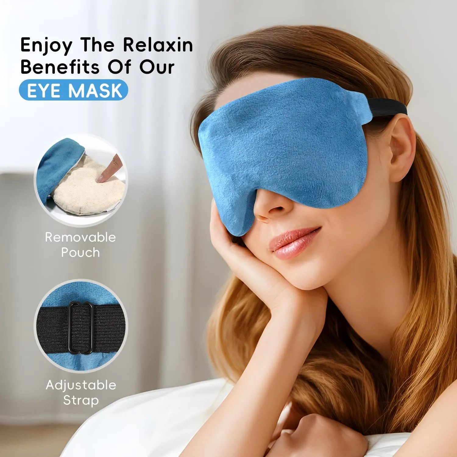 Microwavable Heating Pads for Neck Shoulders Back Pain Relief 26.6X5.3'' Large with Heated Eye Mask for Dry Eyes Warm Compress Microwave Heat Packs Neck Wrap for Stress Relief