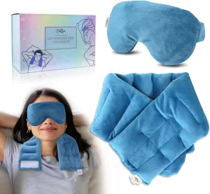 Microwavable Heating Pads for Neck Shoulders Back Pain Relief 26.6X5.3'' Large with Heated Eye Mask for Dry Eyes Warm Compress Microwave Heat Packs Neck Wrap for Stress Relief