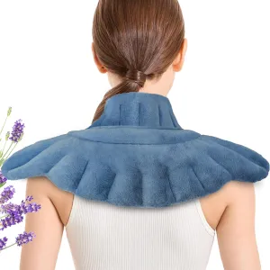 Microwave Heating Pad for Neck and Shoulders Pain Relief, Microwavable Heated Neck Wrap Warmer with Moist Heat, Heat or Cold Aromatherapy for Relaxation, Lavender Scented Gifts