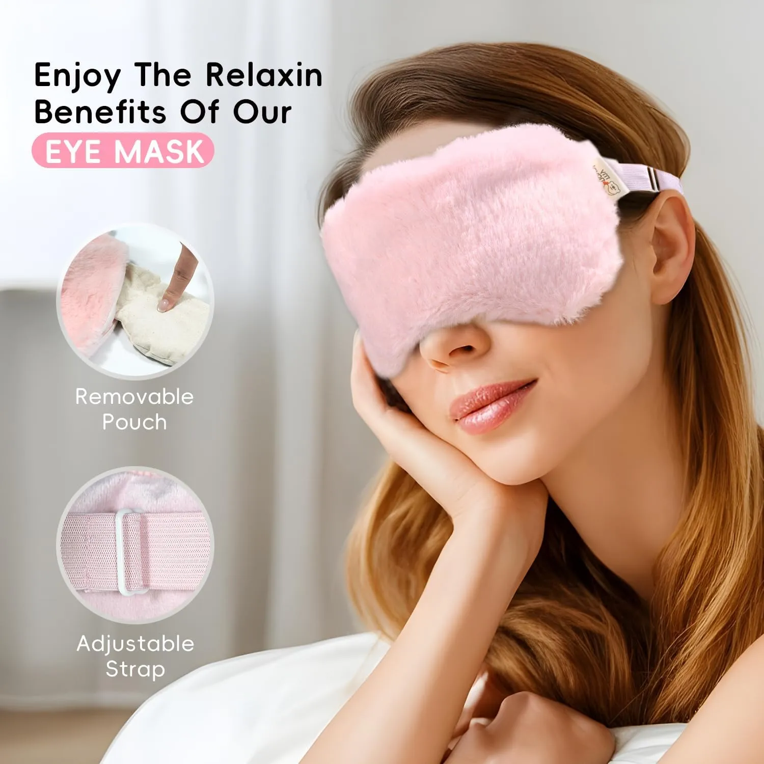 Microwave Heating Pad Neck Wrap for Neck Shoulders Back Pain Relief 2.3LBS with Microwave Heated Eye Mask Warm Compress Microwave Heat Packs