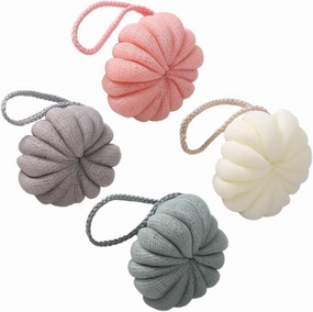 Mikinona Elastic Bath Balls Loofah for Body Scrub Exfoliating Sponges for Deep Cleansing Simple Bath for Hotel Use