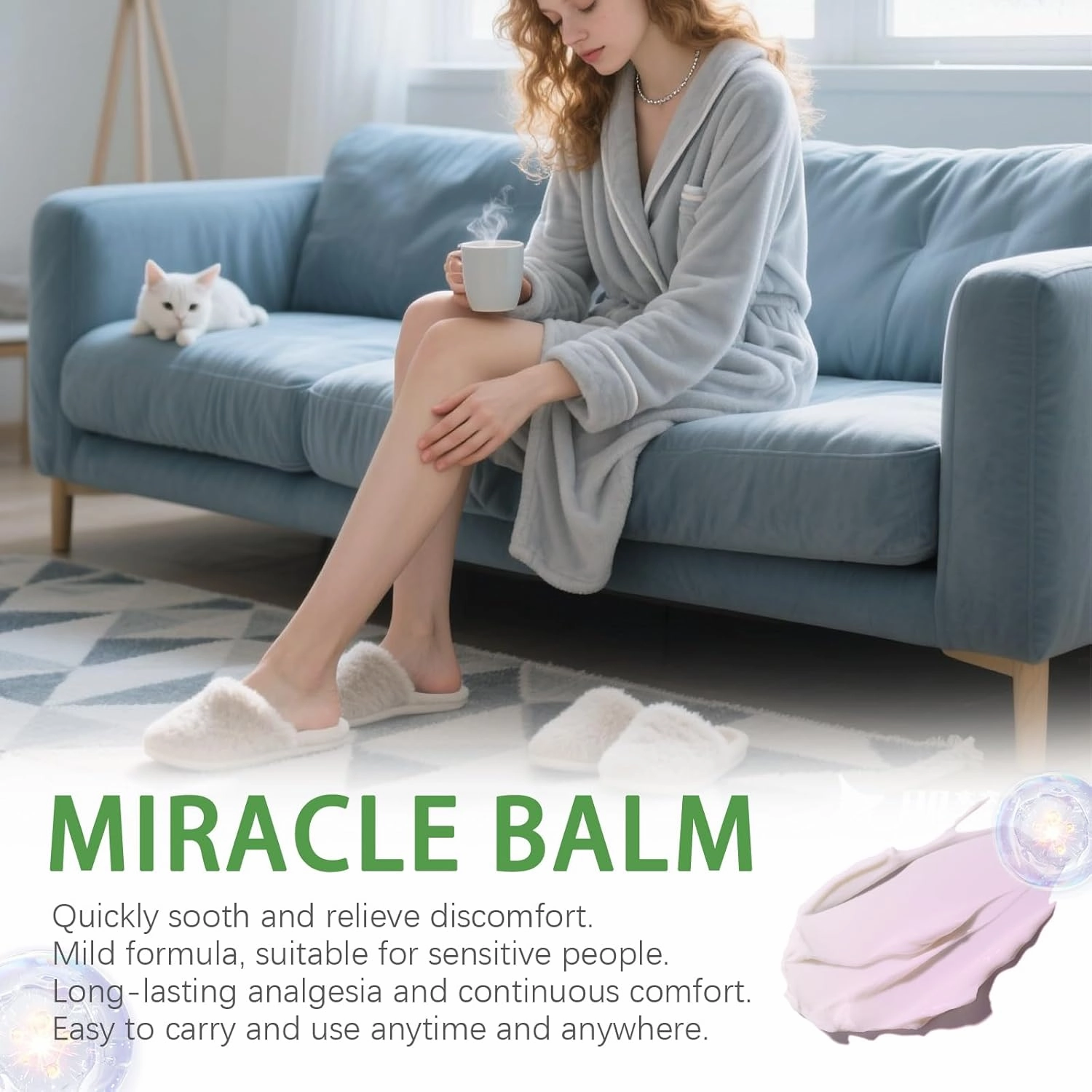 Miracle Balm Leg, Hand Skin Care Honey Balm, 3 Packs Soothing and Moisturizing Cream, Natural Ingredients, Travel Size (3 Packs)