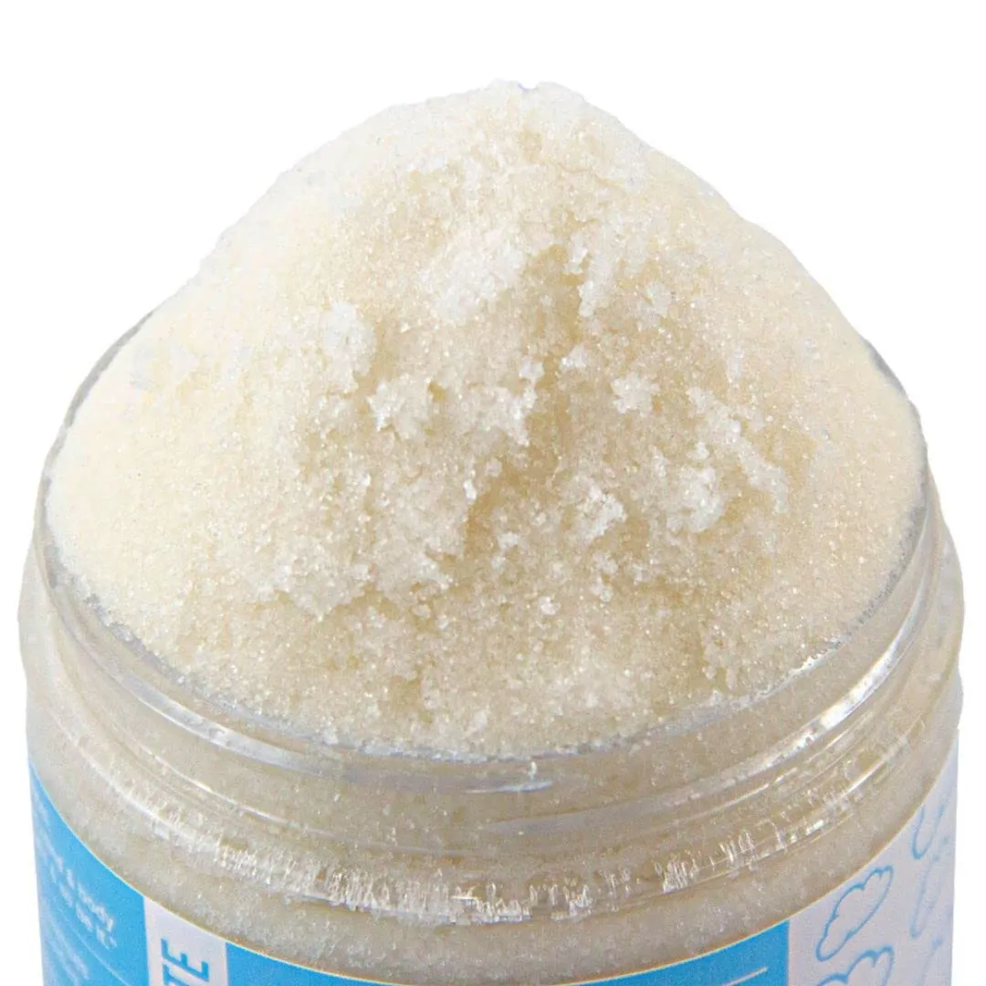 Mojo Spa Fragrance Free Face and Body Scrub | No Scent, Vegan Friendly | Moisturizing Sugar Based Exfoliator for Sensitive Skin | 10 oz