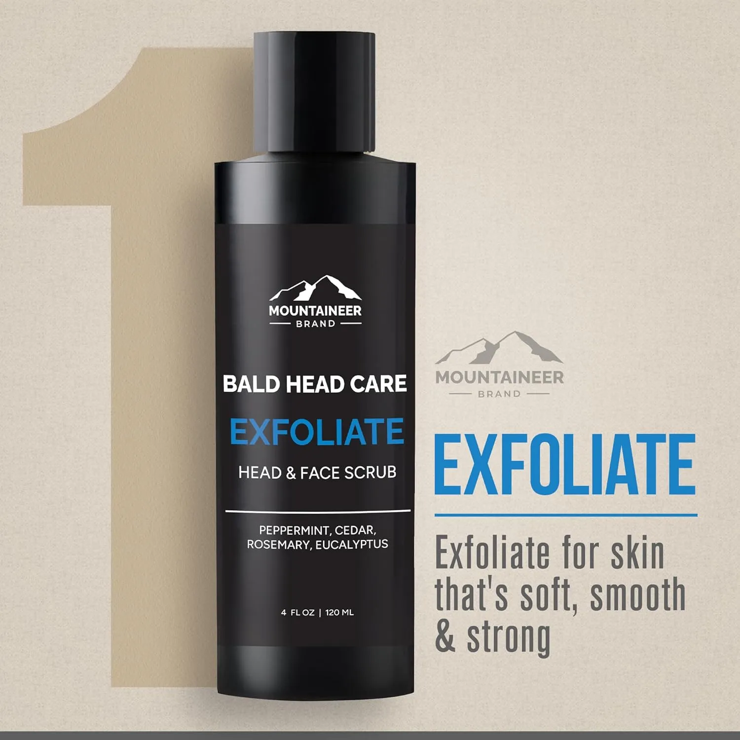 Mountaineer Brand Ultimate Bald Head Care Gifts Bundle For Men | All Natural 5 Step Skin Care for Healthy Scalp & Face | Exfoliate Scrub | Cleanse Wash | Shine Away | Moisturizing Balm | Detox