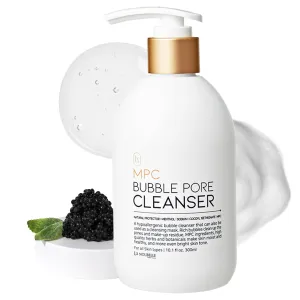 MPC Bubble Pore Cleanser, Korean Face Wash, Gentle Deep Pore Facial Cleanser with Caviar, Blackhead Makeup Remover, Pore Minimizer, Hydrating, Exfoliator, Oily, Dry Skin 10.1 fl oz