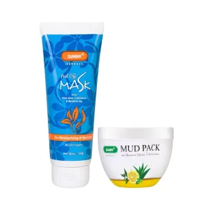 Mud Face Pack (150gm) & Peel Off Mask (100gm), Reduces Aging, Dark Patches, Peels Away Dirt, Toned, Glowing Skin